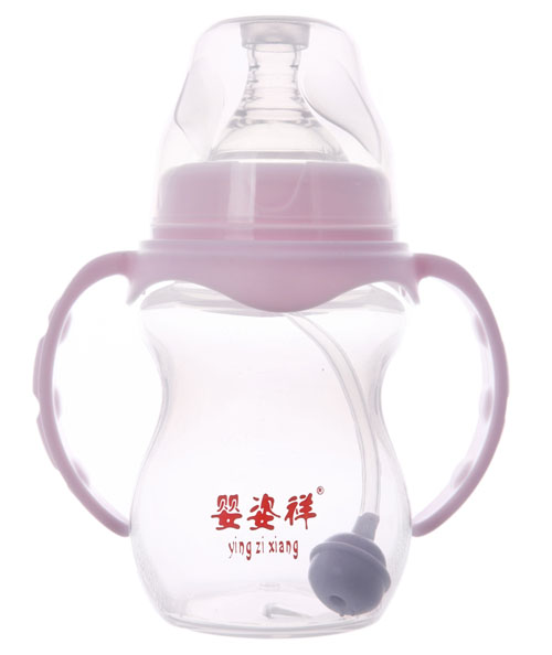 嬰姿祥寬口雙耳自動弧形奶瓶（磨砂）180ML