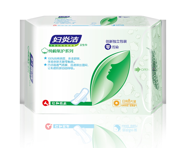  婦炎潔衛(wèi)生巾-純棉氧護系列日用8片裝