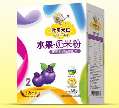   歐貝米拉藍(lán)莓五谷雜糧奶米粉盒裝