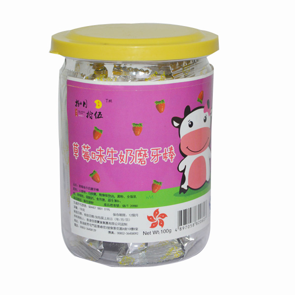   捌月拾伍草莓味牛奶磨牙棒罐裝100g