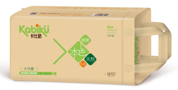  卡比酷大環(huán)腰本色嬰兒紙尿褲M60