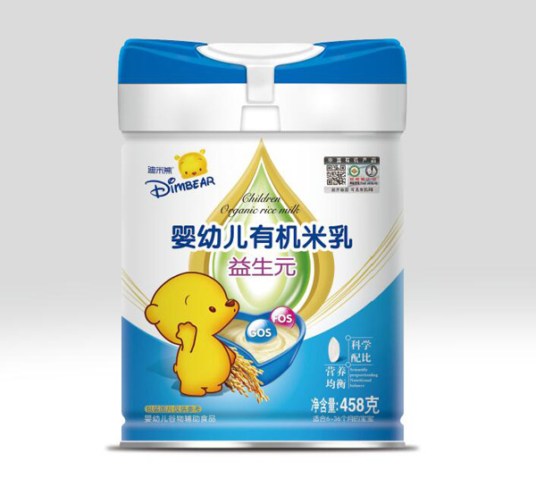    迪米熊嬰幼兒有機(jī)米乳-益生元罐裝