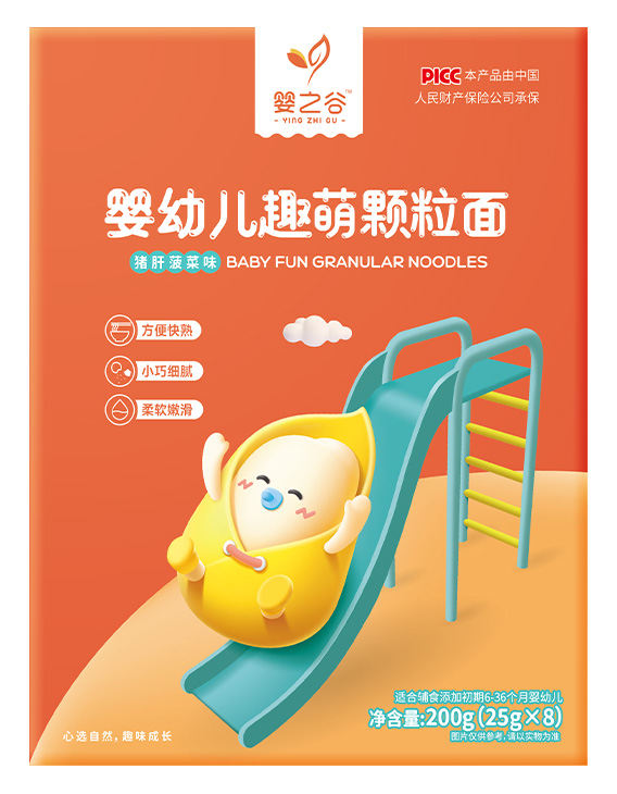  嬰之谷嬰幼兒趣萌顆粒面-豬肝菠菜味
