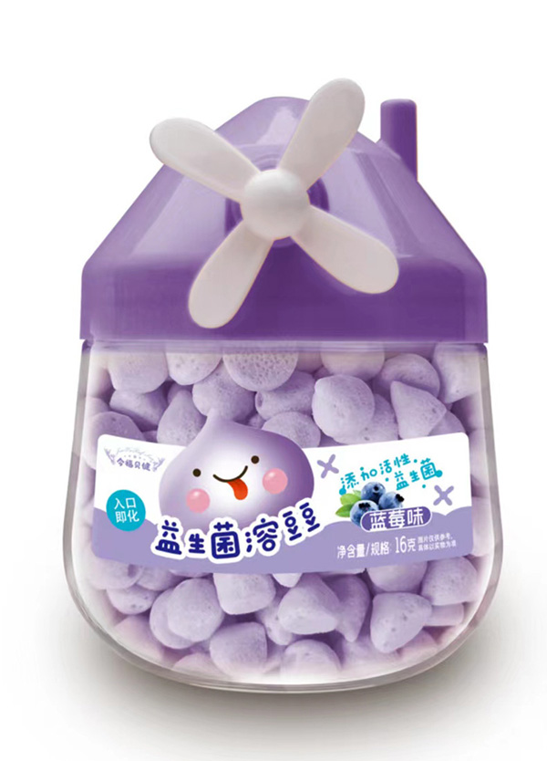  今福貝健風(fēng)車型益生菌溶豆豆-藍(lán)莓味