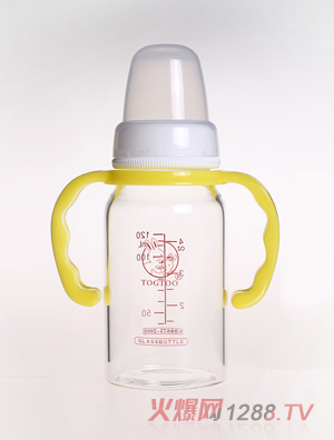 淘氣兔帶手柄玻璃奶瓶120ml
