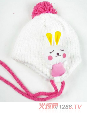 幼之戀可愛卡通護(hù)耳帽白色