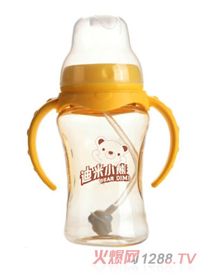 迪米小熊寬口有柄自動PPSU奶瓶210ml